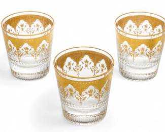 Lot 1056 | Baccarat (French, B. 1764) 'Gold Encrusted Prestige' Crystal Old Fashioneds H 4.8" Dia. 4.5" 6 PCS