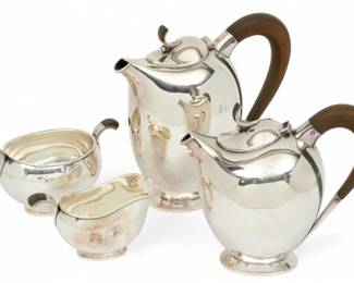 Lot 65 | Hugo Grün (Danish) Art Deco Sterling Silver 4 Piece Tea Set 44t oz 4 PCS