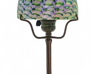 Lot 88 | Tiffany & Co Bronze Table Lamp with Lumberg Shade H 14.5" Dia. 7"