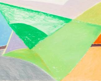 Lot 1019 | Susan Crile (American, B. 1942) Pastel on Paper, 1983, Untitled Triptych H 22" W 89"