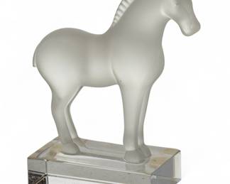 Lot 1064 | Lalique (French) Crystal Horse H 4" L 3"