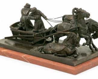 Lot 1080 | Albert Moritz Wolff (German, 1854-1923) Bronze Sculpture H 5.5" W 5.8" L 12.5"