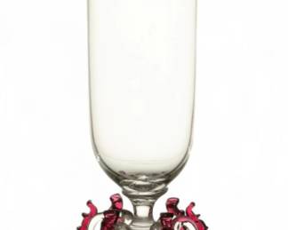 Lot 1067 | Venetian Blown Glass Champagne Flutes H 10.8" Dia. 4"