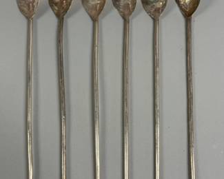 6 Sterling Silver Ice Tea Spoons