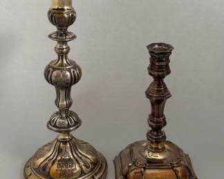 Two Silverplate Candlesticks