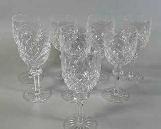 Set Of Eight Waterford Crystal Powerscourt Water Goblets