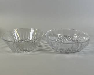 Two Val Saint Lambert Imperial And Balmoral Crystal Serving Bowls