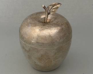 Tiffany & Co. Sterling Silver Apple Form Covered Jar