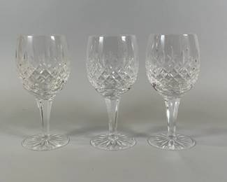 Three Wine Glasses, Probably Waterford Crystal