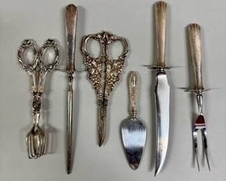Six Utensils With Sterling Silver Handles