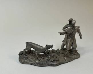 Pewter Signed Gallo Dog Sculpture