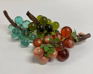 Large Lucite Decorative Green & Red Grapes (3)