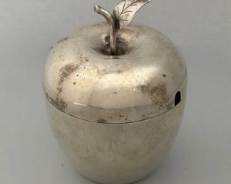 Tiffany & Co. Sterling Silver Apple Form Covered Jar