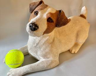 Sandra Brue Signed Sandicast Jack Russel Terrier Sculpture