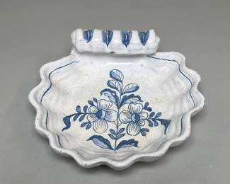 Stoneware Floral Ashtray Candy Dish, Portugal