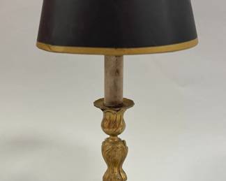 Rococo Style Gilt Brass Electrified Candlestick
