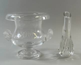 Baccarat Bud Vase And Steuben Urn Shape Vase