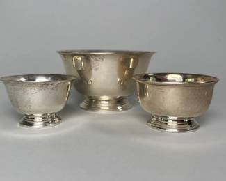 Collection Of Three Miniature Tiffany & Co. Revere Sterling Silver Footed Bowls