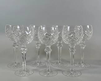 Seven Waterford Powerscourt Crystal Wine Glasses