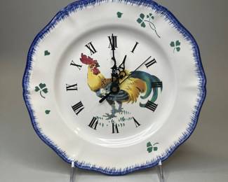 Les Cogs No. 2 Rooster Plate Clock, Luneville France