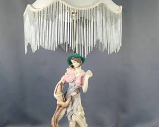 OK Collection Figurine Lamp With Beaded Shade