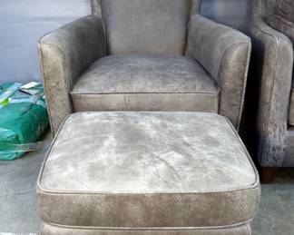 Flexsteel Leather Armchair And Ottoman