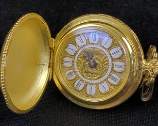 Lucerne Animatic Gold Tone Pocket Watch