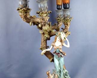 OK Lighting Figural Lily Candelabra Lamp