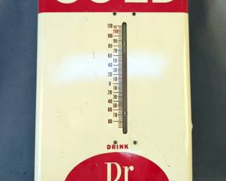 Dr. Pepper Hot or Cold Thermometer Advertising Sign