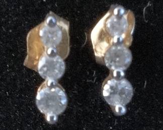 14K Gold Diamond Earrings