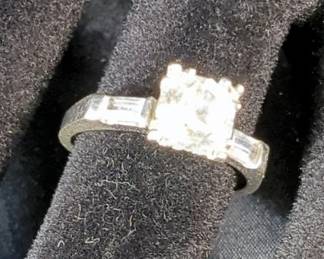 Romany 14K White Gold Ring With White Stone