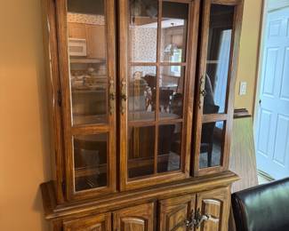 Solid wood and glass china cabinet