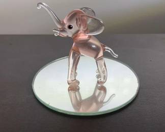 Pinkclear Glass Adult Elephant