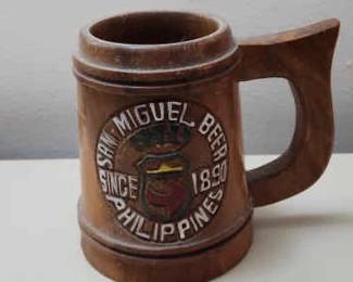San Miguel Beer 1890 Philippines Wooden Mug