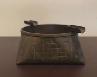 Copper Ashtray in Square Basket Design