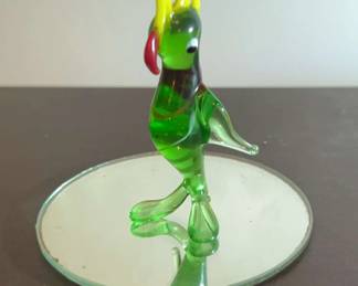 Colorful Green Glass Adult Parrot