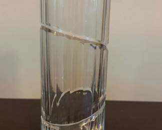 Angled Drinks Glass with Lines