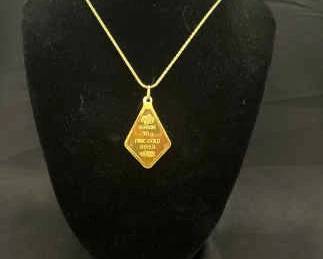 Suisse 10g Fine Gold Fortuna Pendant With 14kt Necklace