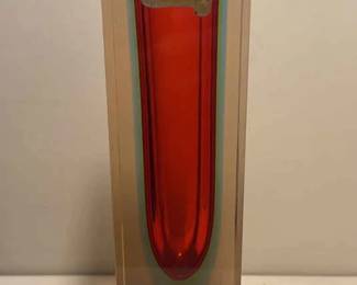 Murano Sommerso Large Vintage 1960s Venetian Glass Art Vase