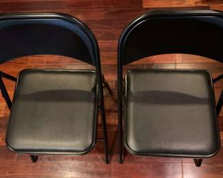 2 Black Folding Chairs