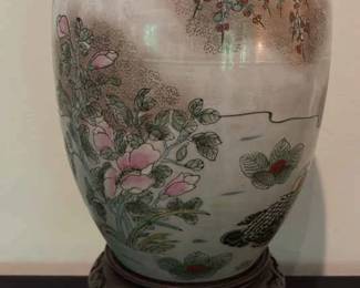 Famille Rose Porcelain Ginger Jar With Stand