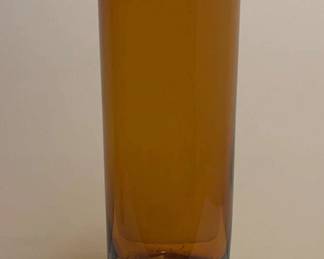 Skandinavian Teak Era Design Glass Vase Bornholm Smoked Glass