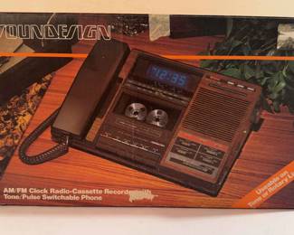 Soundsign AM FM Clock RadioCassette Recording With Phone