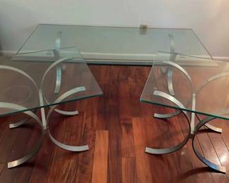 MCM Chrome And Glass Living Room Tables