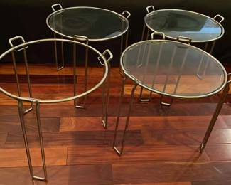 Four MCM Saporiti Nesting Side Tables