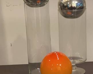 Globe Cylinder Glass Pieces in Bar Area