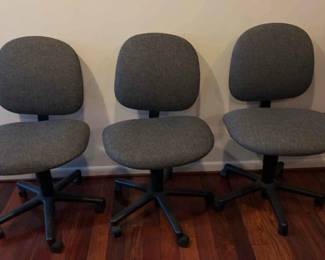 3 Gray Hydraulic Office Chairs