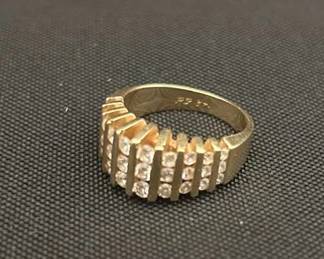 003 Beautiful MCM Style 14kt Gold Ring With Diamonds