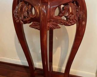 Rosewood And Marble Plant Stand Lot 2 Of 2