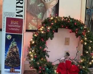 Fiber Optic Christmas Tree Lighted Wreath